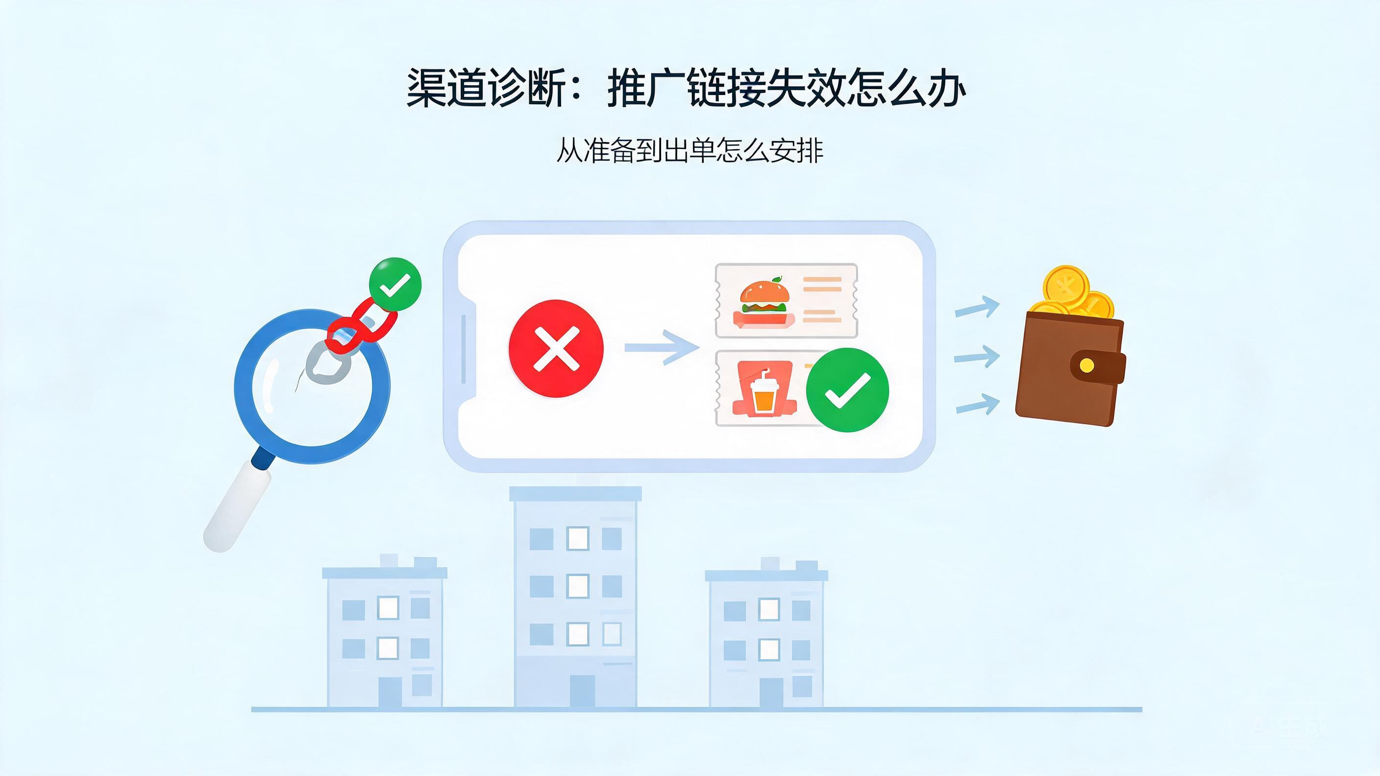 渠道诊断：推广链接失效怎么办从准备到出单怎么安排