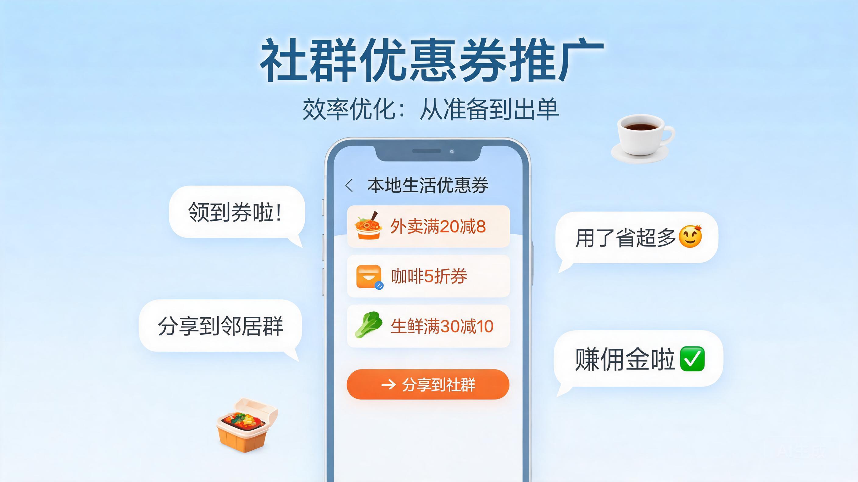 效率优化：社群优惠券推广从准备到出单怎么安排