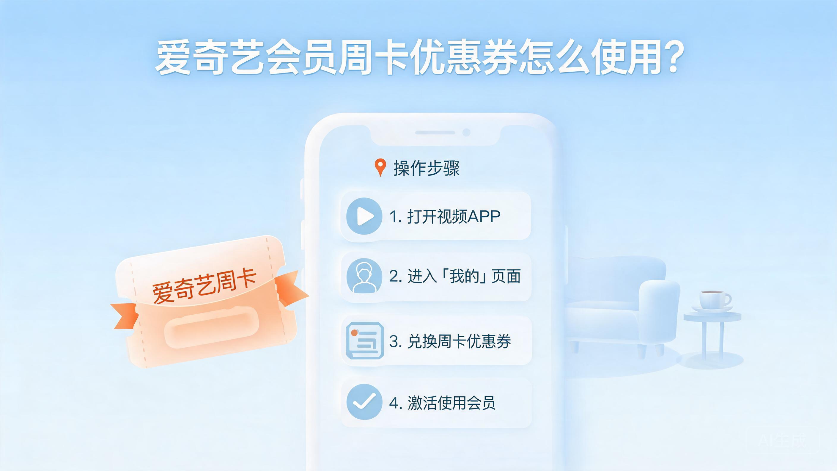 爱奇艺会员周卡优惠券怎么使用