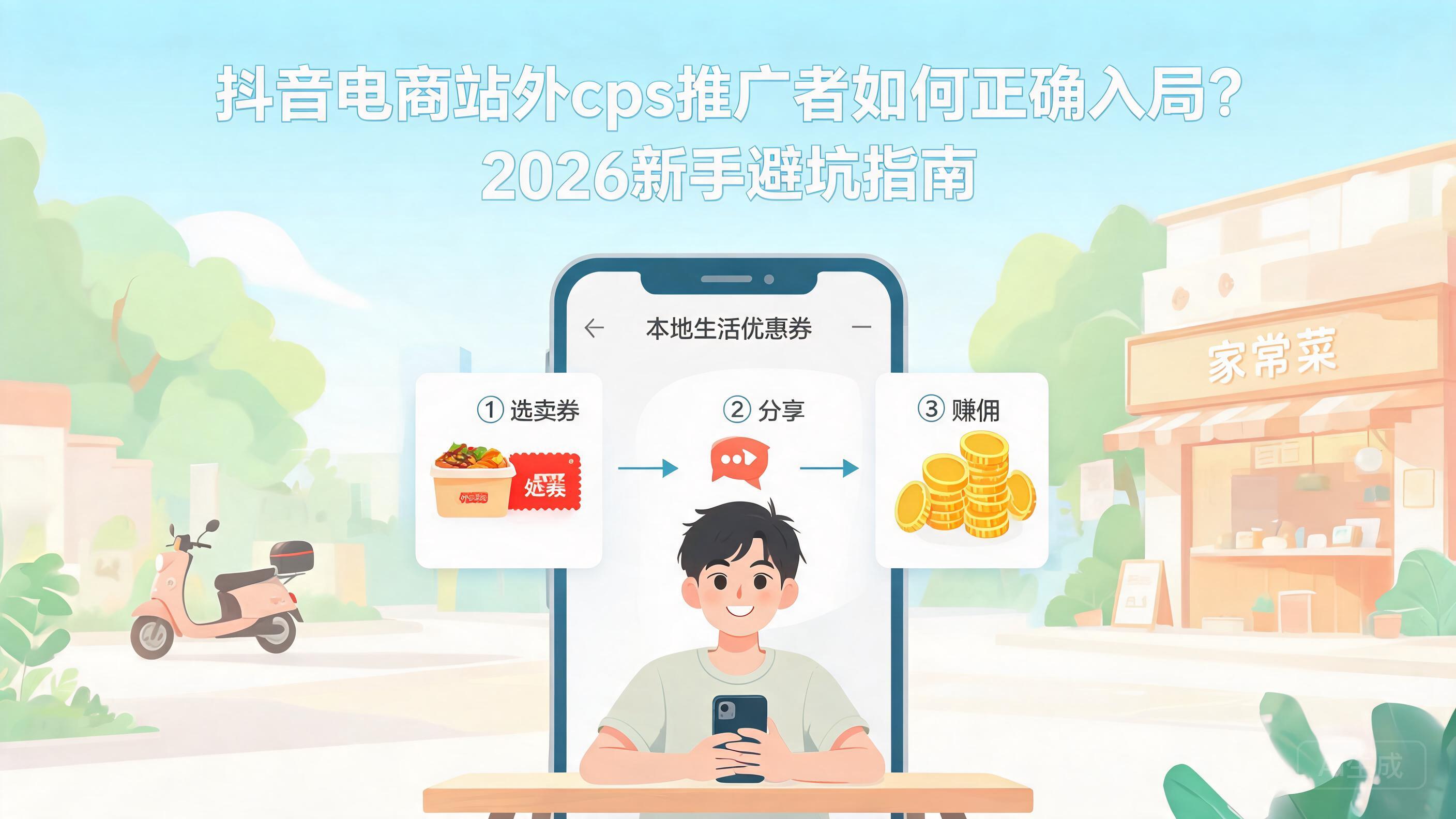 抖音电商站外cps推广者如何正确入局？2026新手避坑指南