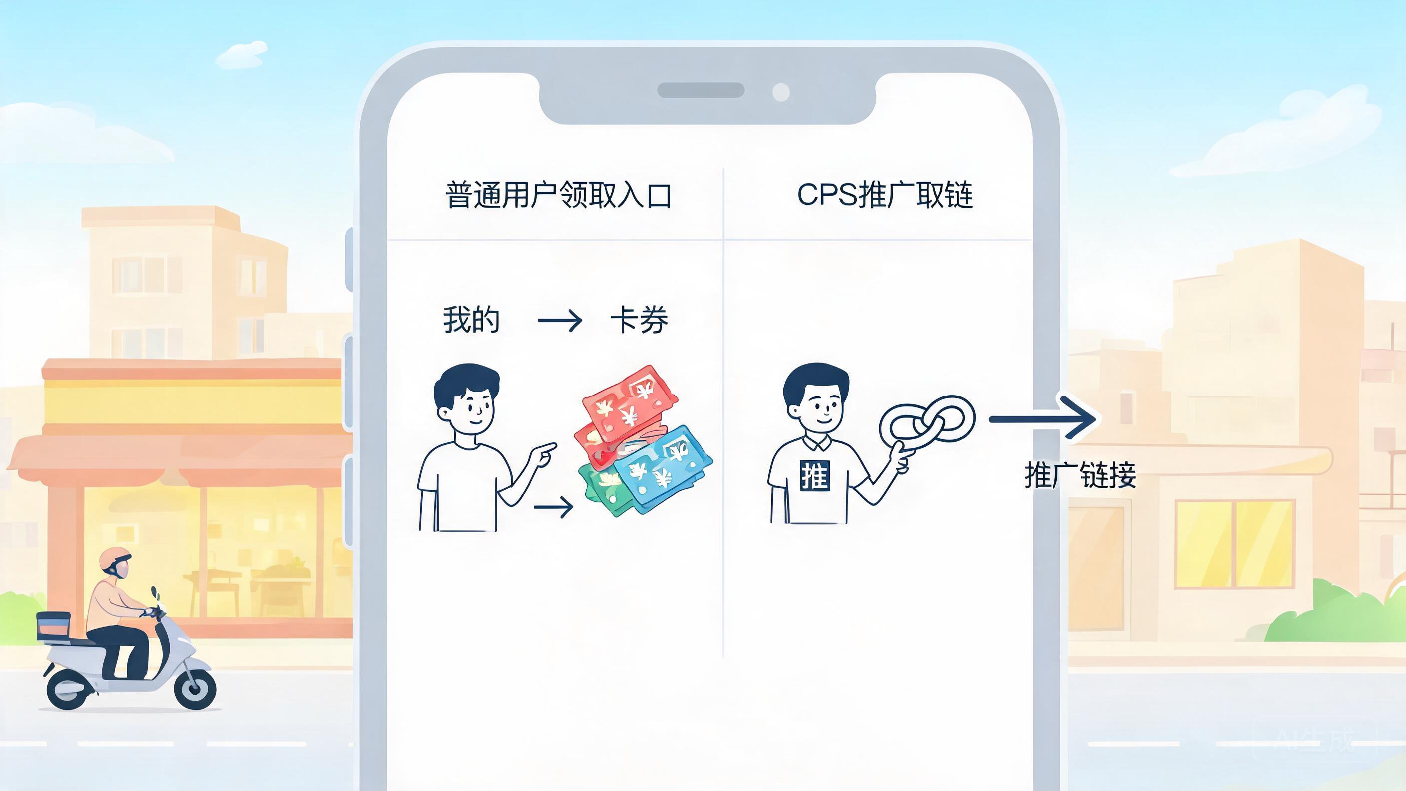美团外卖卡券在哪里找？普通用户领取入口和CPS推广取链区别