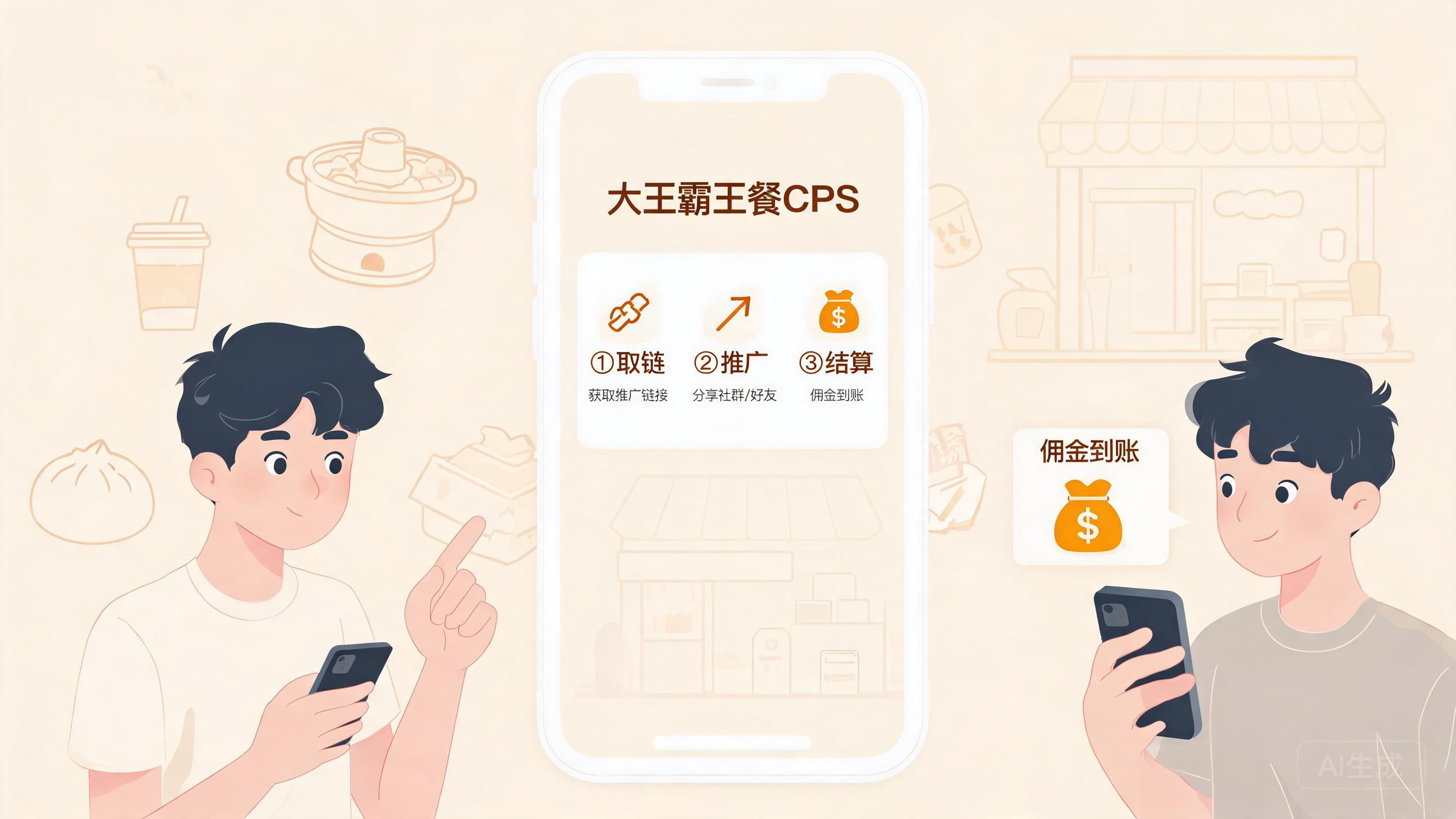 大王霸王餐Cps怎么推广？新手取链与佣金结算要点全流程解析