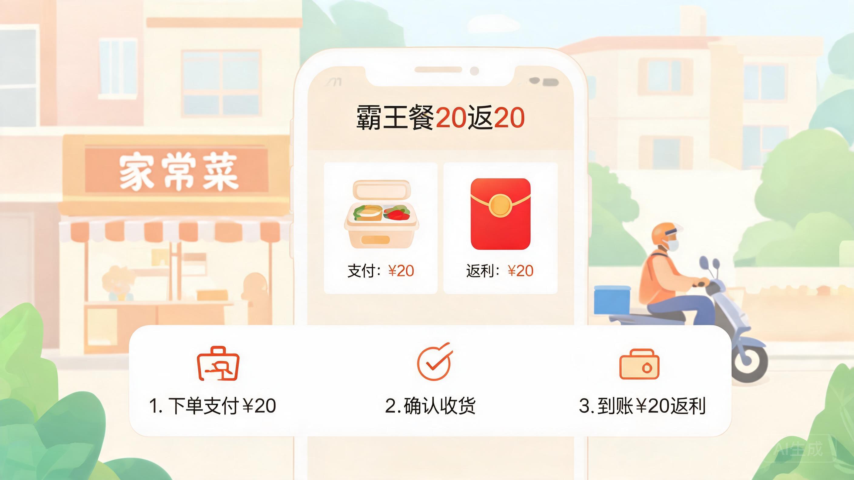 霸王餐20返20什么意思？外卖CPS返利规则与新手常见误区